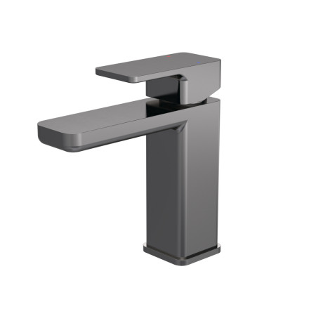 WIN705 Nuie Windon Brushed Gunmetal Mono Basin Mixer with Push Button Waste