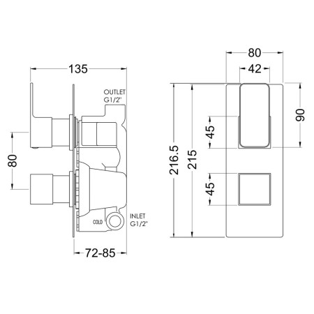 WINTW01 Nuie Windon Chrome Twin Thermostatic Shower Valve (3)
