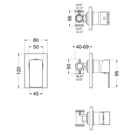 WINMV10 Nuie Windon Square Chrome Manual Shower Valve (2)