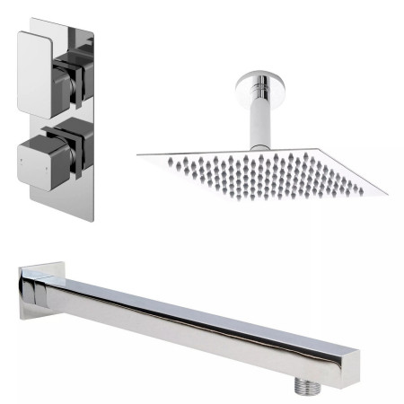 Nuie Windon Square Chrome One Outlet Concealed Shower Set