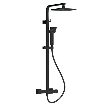JTY486 Nuie Windon Square Thermostatic Bar Shower with Telescopic Kit Black