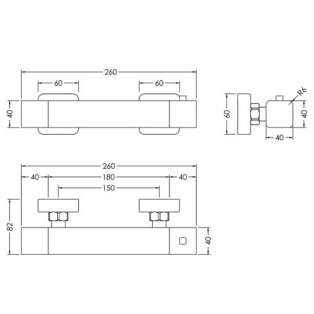 WIN503 Nuie Windon Thermostatic Shower Bar Valve in Chrome (2)