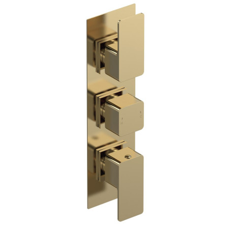 WIN8TR02 Nuie Windon Thermostatic Triple Valve Brushed Brass