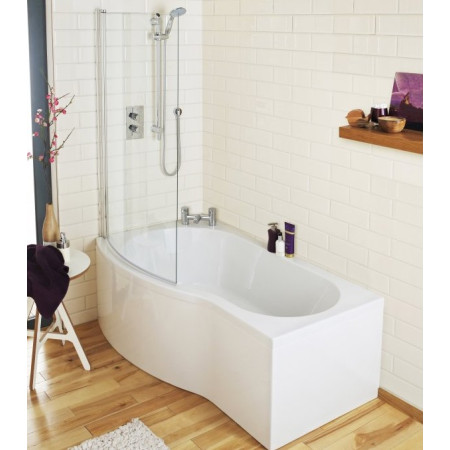 Premier B-Shaped 1700mm left hand shower bath Screen & Panel