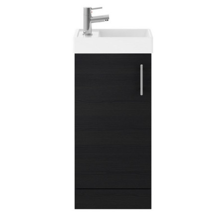 MIN004 Premier Vault Floor Standing 400mm Cabinet & Basin in Charcoal Black Woodgrain