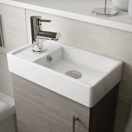 Premier Vault Wall Hung 400mm Cabinet & Basin in Driftwood MIN007