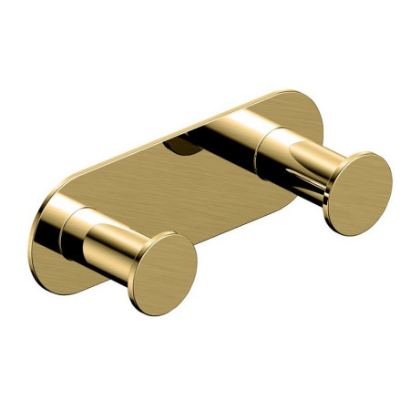 RAKPER9909-2G Rak-Petit Round Brushed Gold Double Robe Hook