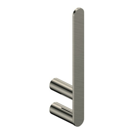 Rak-Petit Round Brushed Nickel Spare Toilet Roll Holder