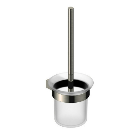 Rak-Petit Round Brushed Nickel Toilet Brush Holder