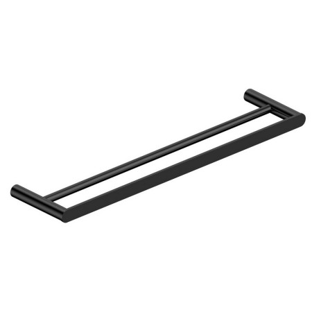 Rak-Petit Round Matt Black Double Towel Rail 450mm