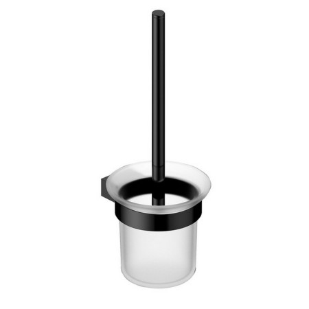 Rak-Petit Round Matt Black Toilet Brush Holder