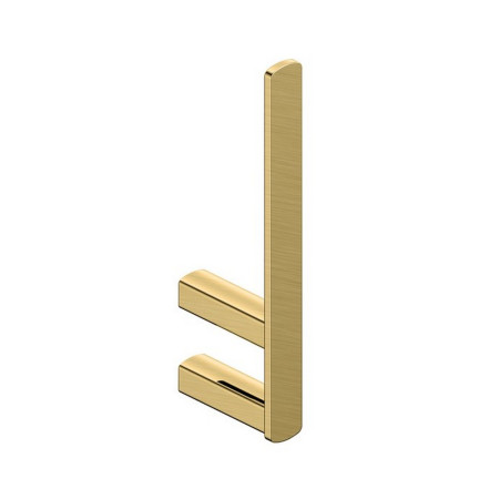 Rak-Petit Square Brushed Gold Spare Toilet Roll Holder