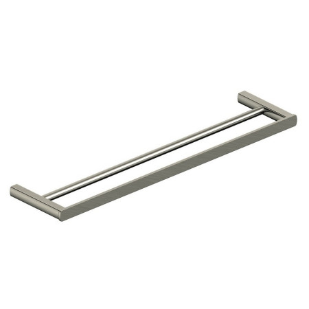 Rak-Petit Square Brushed Nickel Double Towel Rail 600mm