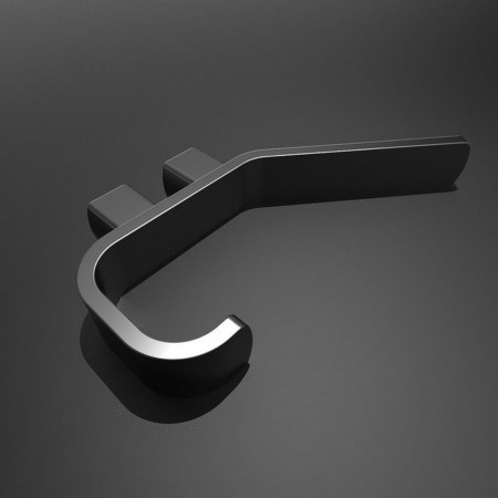 RAKPES9909B Rak-Petit Square Matt Black Robe Hook (2)