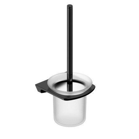 Rak-Petit Square Matt Black Toilet Brush Holder