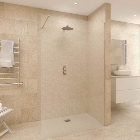 Rak Feeling Greige Rectangular Shower Tray Lifestyle