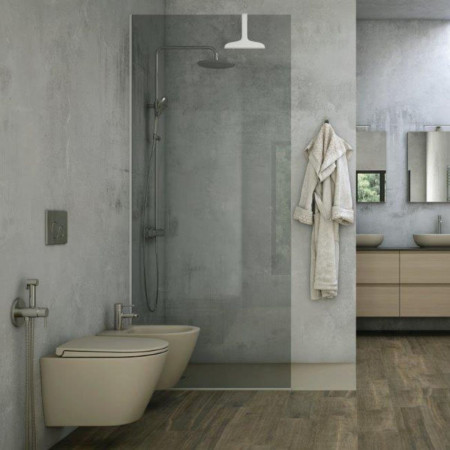 Rak Feeling Wall Hung Bidet in Matt Cappuccino Room Setting