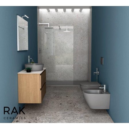 Rak Feeling Wall Hung Bidet in Matt Grey Room Setting