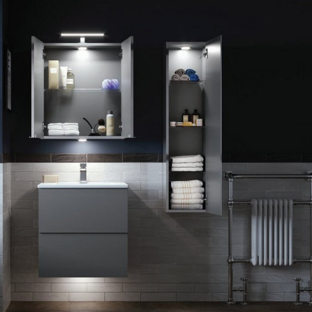 JOYTS120PWH Rak Joy Tall Wall Hung Cabinet Lifestyle Image