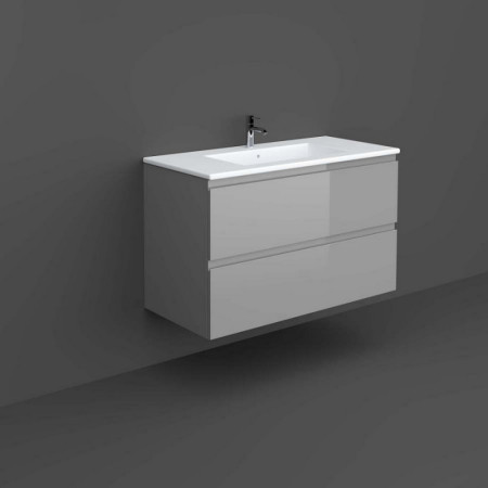 Rak Joy Wall Hung 1000mm Basin Unit in Urban Grey with Basin