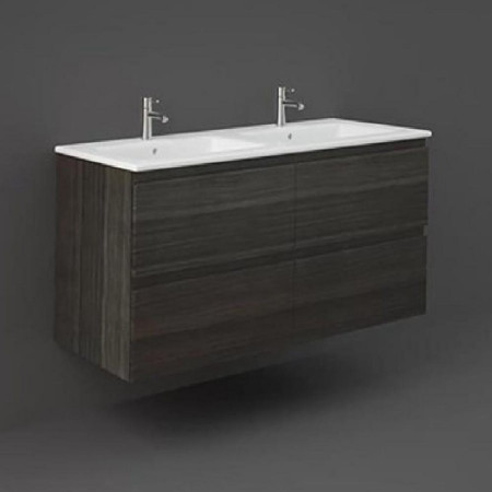 Rak Joy Wall Hung 1200mm Basin Unit in Moka Walnut with Basin