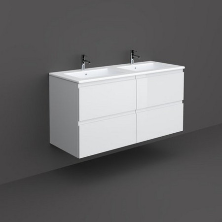 Rak Joy Wall Hung 1200mm Basin Unit in White with Basin