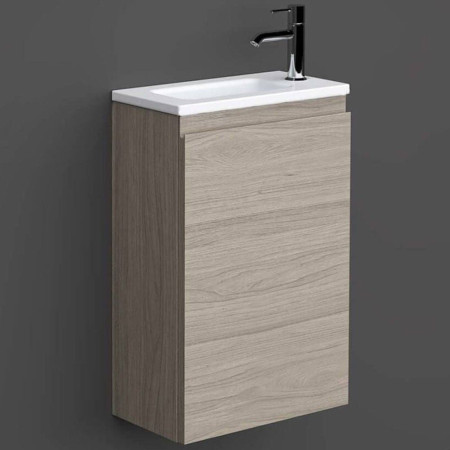 Rak Joy Wall Hung 400mm Basin Unit in Grey Elm with Basin