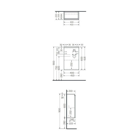 JOYWH040PWH/JOYWB4106AWHA Rak Joy Wall Hung 400mm Basin Unit in White with Basin (2)
