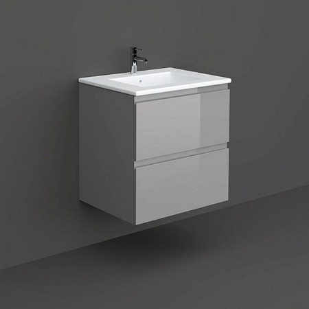 Rak Joy Wall Hung 600mm Basin Unit in Urban Grey with Basin