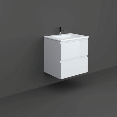 Rak Joy Wall Hung 600mm Basin Unit in White with Basin