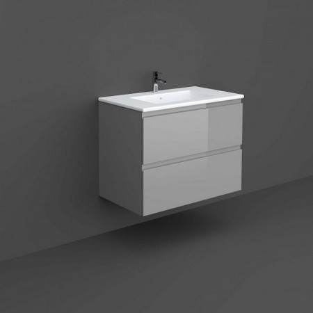 Rak Joy Wall Hung 800mm Basin Unit in Urban Grey with Basin