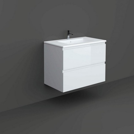 Rak Joy Wall Hung 800mm Basin Unit in White with Basin