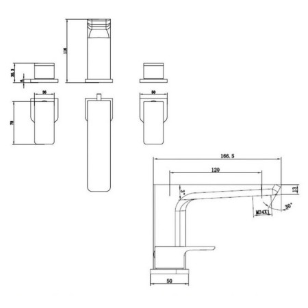 RAKMOO3011 Rak Moon Chrome 3TH Bath Filler (2)