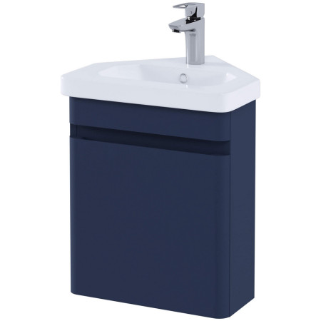 Rak Resort 450mm Corner Basin Unit in Denim Blue with Basin