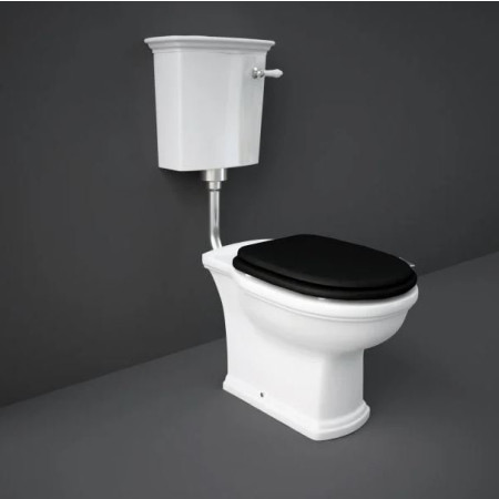 Rak Washington Low Level WC Pack With Cistern and Black Soft Close Seat