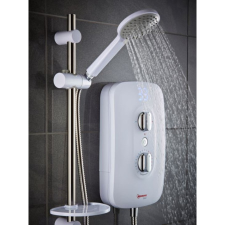 Redring Glow 9.5kw Phased Shutdown Electric Shower with rail