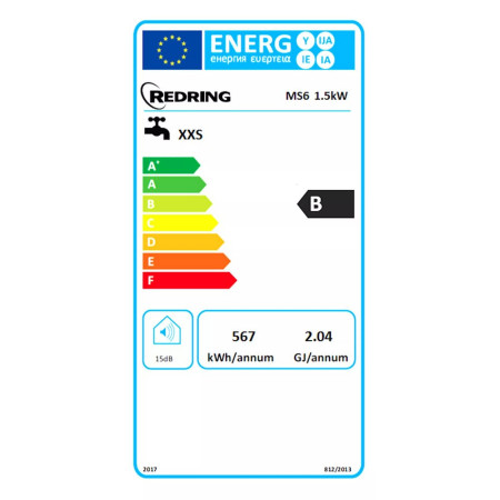 47789701 Redring MS6 6 Litre Unvented Electric Water Heater Energy Rating