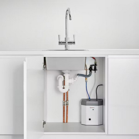 Redring Reditap 3 in 1 Boiling Water Tap in Chrome Tank View with Tap