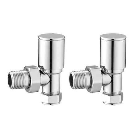 Vantara Angled Round Radiator Valve Pack Chrome