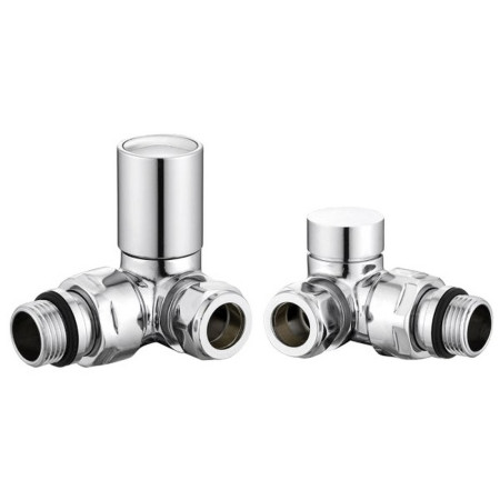 Vantara Corner Round Radiator Valve Pack Chrome