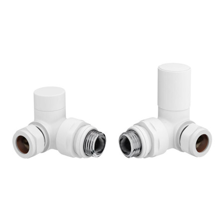 Vantara Corner Round White Radiator Valve Pack