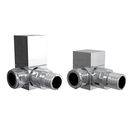 Vantara Corner Square Chrome Radiator Valve Pack