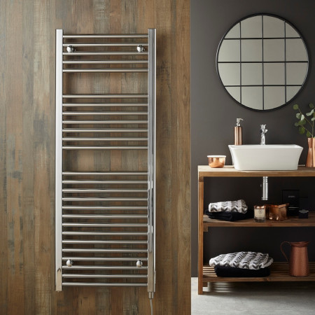 Vantara Aurelius Electric Chrome 821 x 400mm Towel Radiator