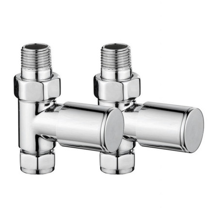 Vantara Straight Round Radiator Valve Pack Chrome