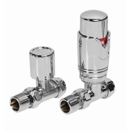 Vantara Straight Thermostatic Radiator Valve Pack Chrome