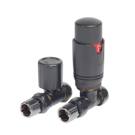 Vantara Straight Thermostatic Volcanic Radiator Valve Pack