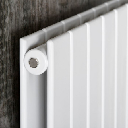 VAMDNHD059100 Vantara Meridian Horizontal 592 x 1000mm Towel Radiator Double Panel Close Up