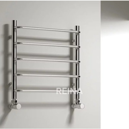 Reina Aliano 500 x 500mm Chrome Vertical Designer Towel Radiator-Lifestyle Image