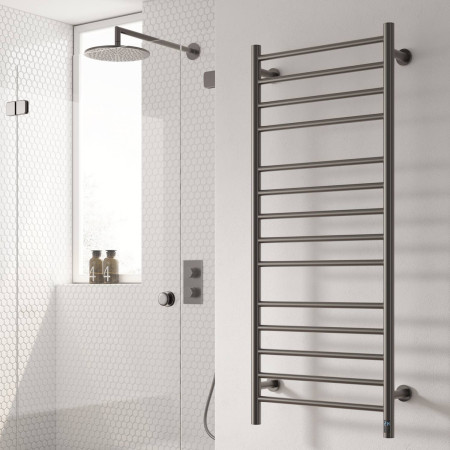 DE-ARG1205G Reina Arnage Dry Electric 1200 x 500mm Gunmetal Heated Towel Rail Lifestyle