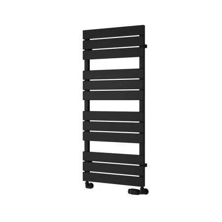 Reina Avola 1124 x 500mm Mild Steel Heated Towel Rail in Black
